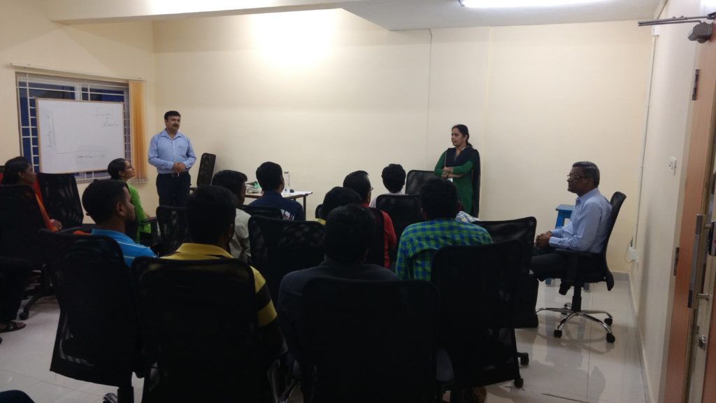 Evaluation session of the training for Sosaley Technologies, Chennai